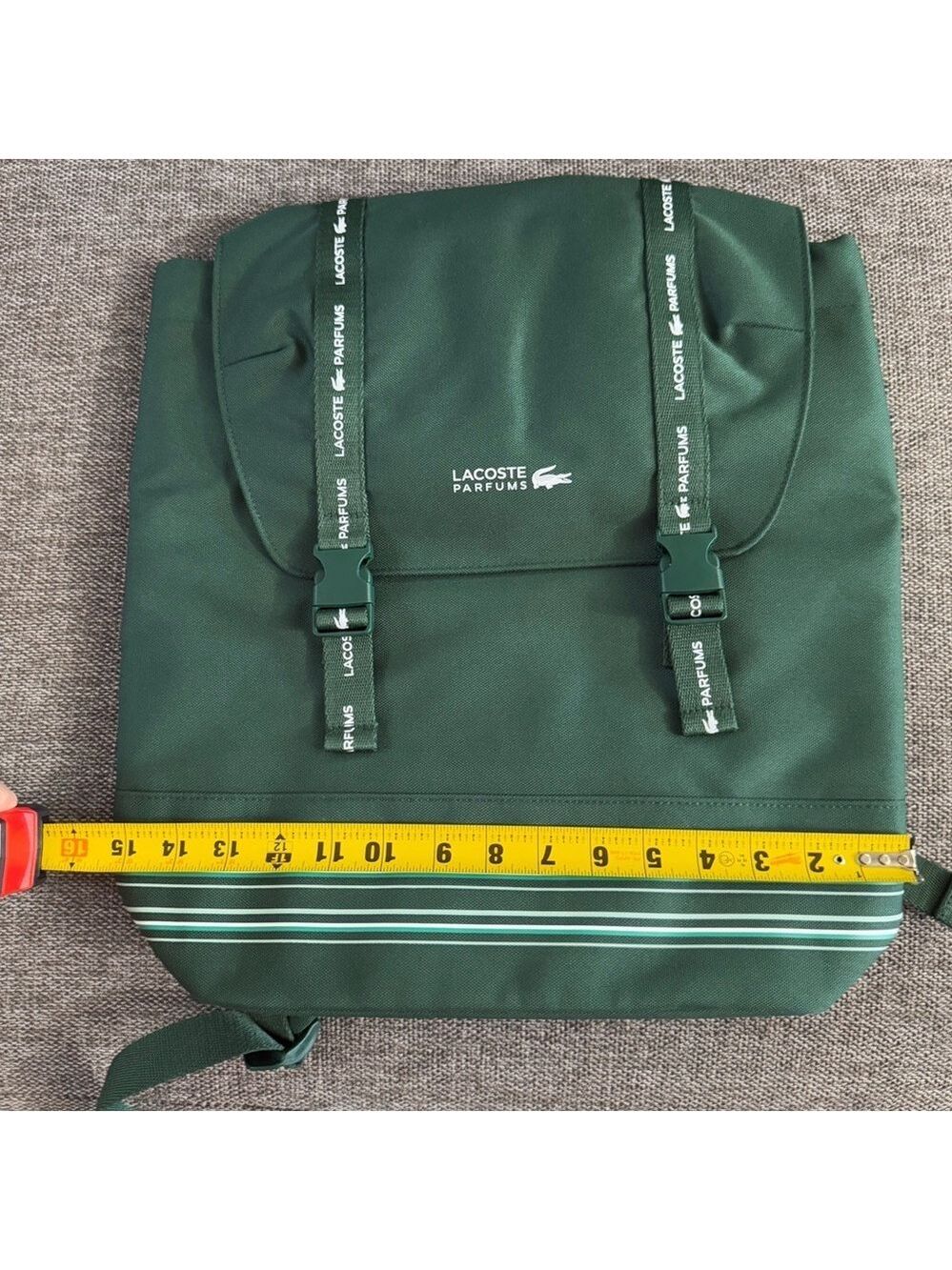 Lacoste Parfums Men's Drawstring Backpack Green Authentic New - Picture 14 of 15
